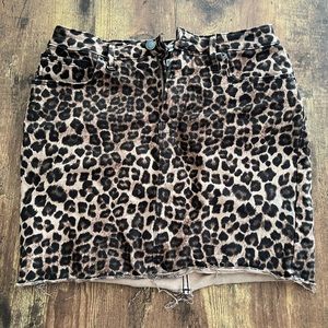 Good American mini skirt leopard cheetah denim size 10 Brand New